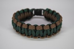 550 Paracord Survival Bracelet Cobra Dark Brown/Emerald Green «Made in the USA»