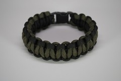 550 Paracord Survival Bracelet Cobra Black/OD Green «Made in the USA»