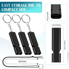 100 Pcs Emergency Whistles Bulk, Aluminum Safety Survival Whistle Keychain wi…