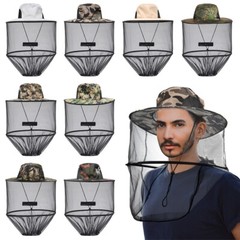 Mosquito Head Net Hat with Hidden Mesh Protection Bugs Bees for Hiking Fishing