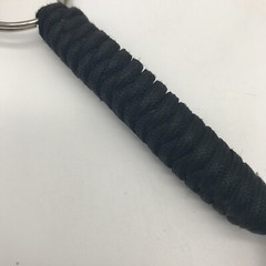 Woven Paracord Keychain with Ball Black Handmade