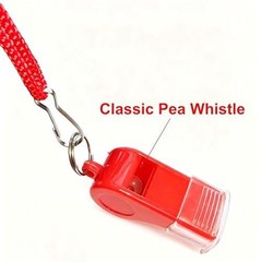 12 Packs Sports Whistles with Lanyard, for Coaches, Referees and Officials Red
