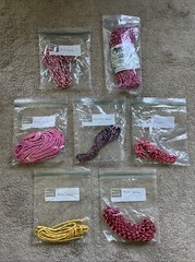 LOT OF 6 PINK 550 7 Strand Paracord BLACK GRAY WHITE PURPLE GREEN MADE IN USA