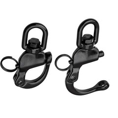 Pair of Swivel Eye Snap Shackle Quick Release Bail Rigging Sailing Boat Marin…