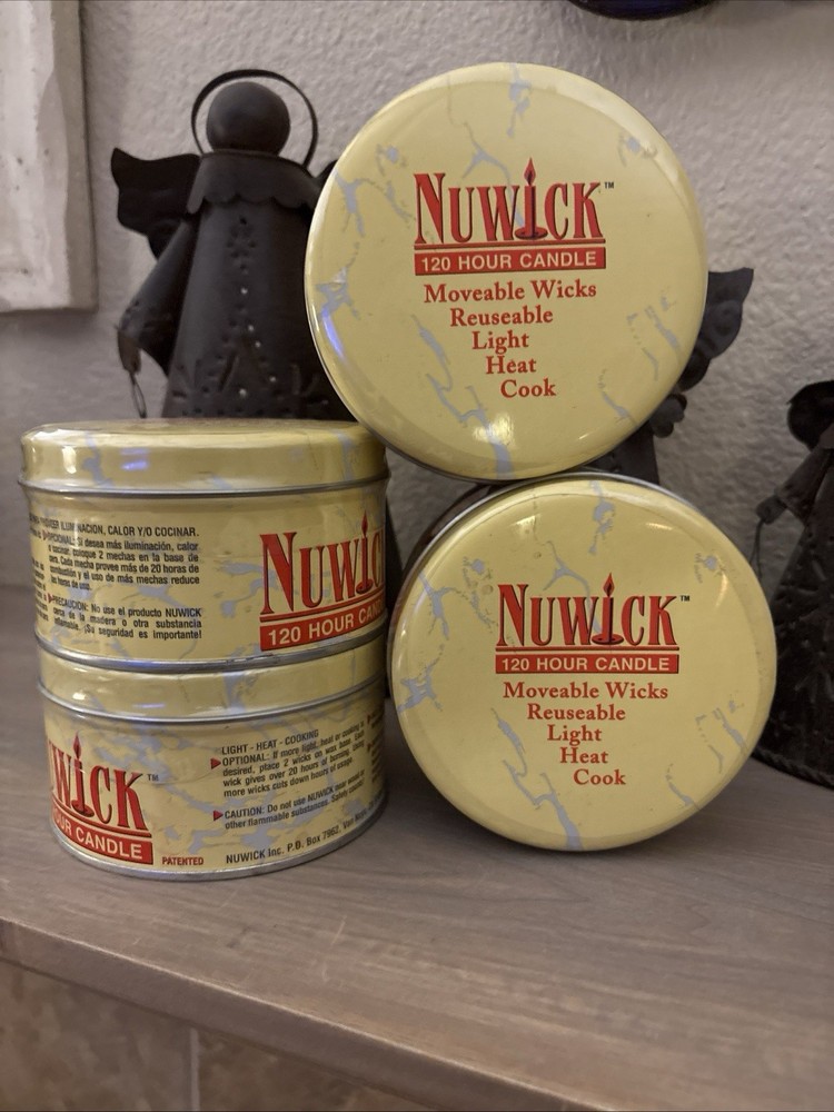 NUWICK Large 120 Hour Emergency Candle ~ Moveable Wicks Reusable Light Heat Cook