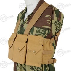 Reproduction Military Style Rhodesian Chest Rig- Webbing-Airsoft- Tan Canvas