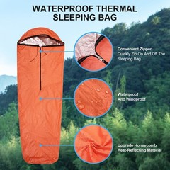 Emergency Sleeping Bag Thermal Bivvy, Lightweight Survival Sleeping Bags Ther…