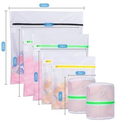 GOGOODA Mesh Laundry 1*XXL Bag+2*Large Bag+2*Medium Bag+2*Bra Bag, White