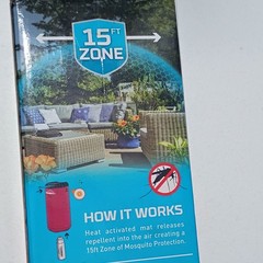 Thermacell Patio Shield Mosquito Repeller Scent Free No Open Flame Magenta