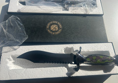 Awesome Gift – Franklin Mint Unused Safari Survival Knife 24k Gold w/ Box