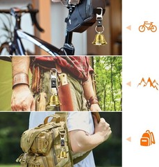 Loud Bear Bell with Whistle Set for Hikers, 2″ Hiking Gear Solid Brass 2PCS