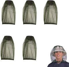 5 Pack Premium Mosquito Head Net Mesh Hat Face Netting Lightweight Durable Prote