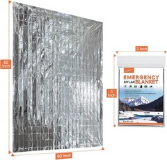 4pc 82”X62” Survival Emergency Mylar Thermal Blankets Safety First Aid Military