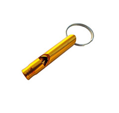 Gold Emergency Alert Child Safe Loud Panic Outdoor Mini Safety Whistle Keychain