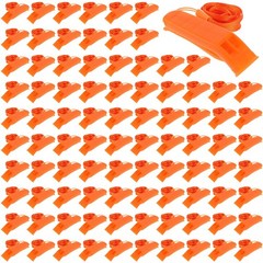 100 Pcs Emergency Whistle with Lanyard, Loud 120dB Survival Whistle for Safet…