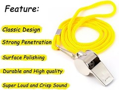 24-Pack Stainless Steel Whistles with Lanyards – Loud, Clear Sound for Coaches,