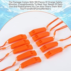 100 Pcs Emergency Whistle with Lanyard, Loud 120dB Survival Whistle for Safet…