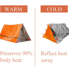 1PCS 2Person Emergency Life Tent Survival Camping Shelter Tube Tent Blanket Rope