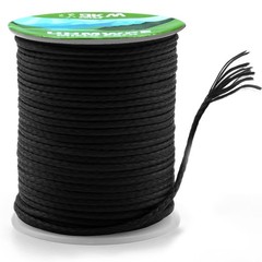 100% UHMWPE Braided Cord, 1.3mm Black 100ft 580lb Hollow Rope for Hammock, Ki…