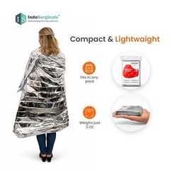 Emergency Thermal Blanket 2 Pack Premium Mylar Foil Space Survival Blanket