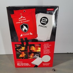 Rescue Guard Fire Blanket 2 Pack 39×39 Emergency Fireproof Kitchen Outdoor