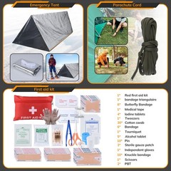Outdoor Emergency Survival Kit, 250PCS Survival Tool Set, Tactical Equipment