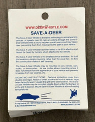 Deer Whistle Save-A-Deer Dual Construction Black # US-8869734B2