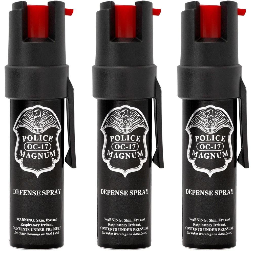 3 Police Magnum pepper spray .75oz pocket clip self defense security protection