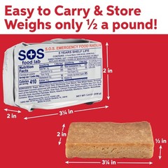 SOS Food Lab Emergency Food Bar – 2400 Calorie Ration (Shortbread Cookie)