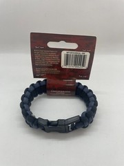 SecureLine Survival Bracelet Nylon Paracord Rope Lot of 2 – Large, Black/Grey