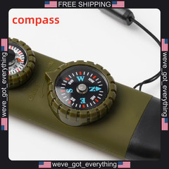 7-in-1 Outdoor Safety Whistle with Lanyard and Compass