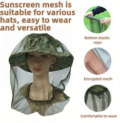 Outdoor Mosquito Head Net for Hat – Extra Large & Fine Mesh (620 Holes Per In…
