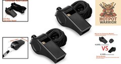 Quality Sports Whistles – 2 Pcs with Black Lanyard, Ideal for Officials