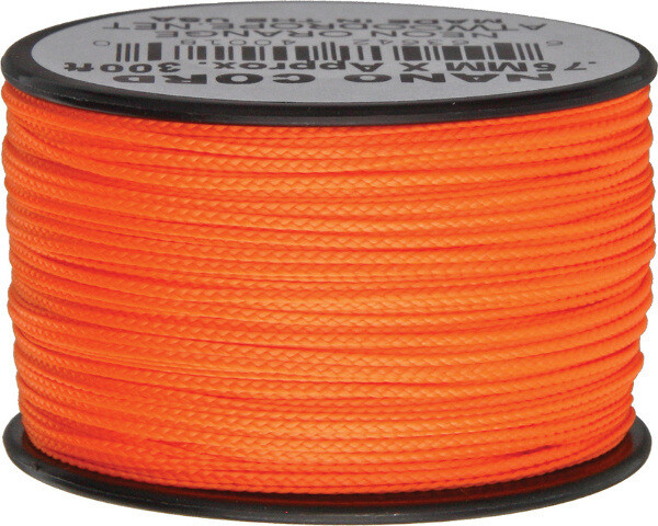 Parachute Cord New Nano Cord Neon Orange NS17-300′ (NANO NEON ORANGE)