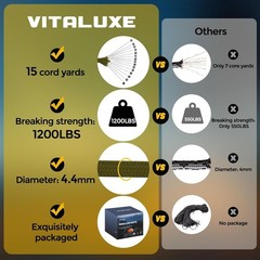 1200Lb Paracord Rope, 4.4Mm 15 Triple Strands Paracord, Heavy Duty Tactical Para