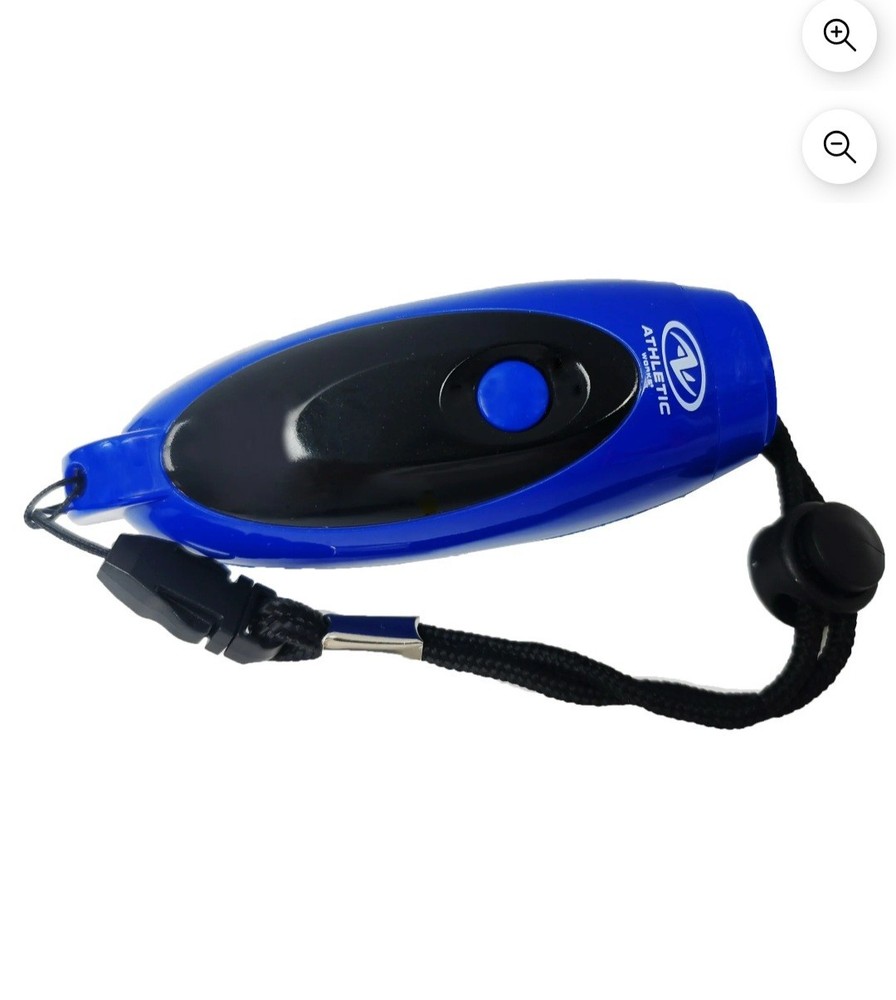 Athletic Works Electronic Sport/Protection/Self Defense Whistle Blue, W/ Lanyard