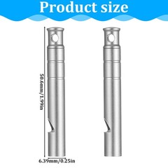 2Pcs Titanium Emergency Whistle 120db Safety Whistle with Lanyard Suitable