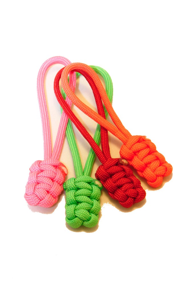 Set of four(4) Paracord Zipper Pulls You Choose the Color