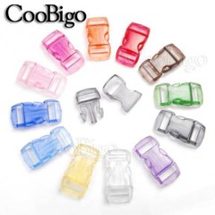50x Assorted Colors Clear 3/8″ Curved Side Release Buckles Paracord Bracelet
