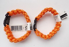 SET OF 2 Everbilt 9″ Paracord Emergency Survival Bracelets Solid Orange NWT