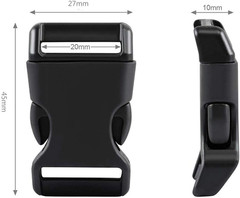 3/4 Inch, 25 Pack Black Plastic Side Release Buckle for Paracord Bracelets (3…