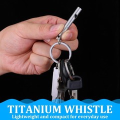 2Pcs Titanium Emergency Whistle 120db Safety Whistle with Lanyard Suitable