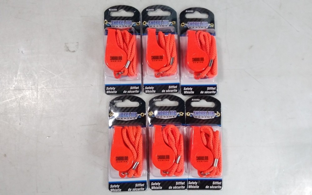 Shoreline Marine Safety Whistle – Orange – Pack of 6