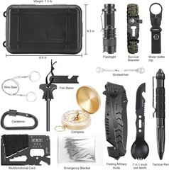 Survival kits 17 in 1, Emergency Survival Gear and Equipment