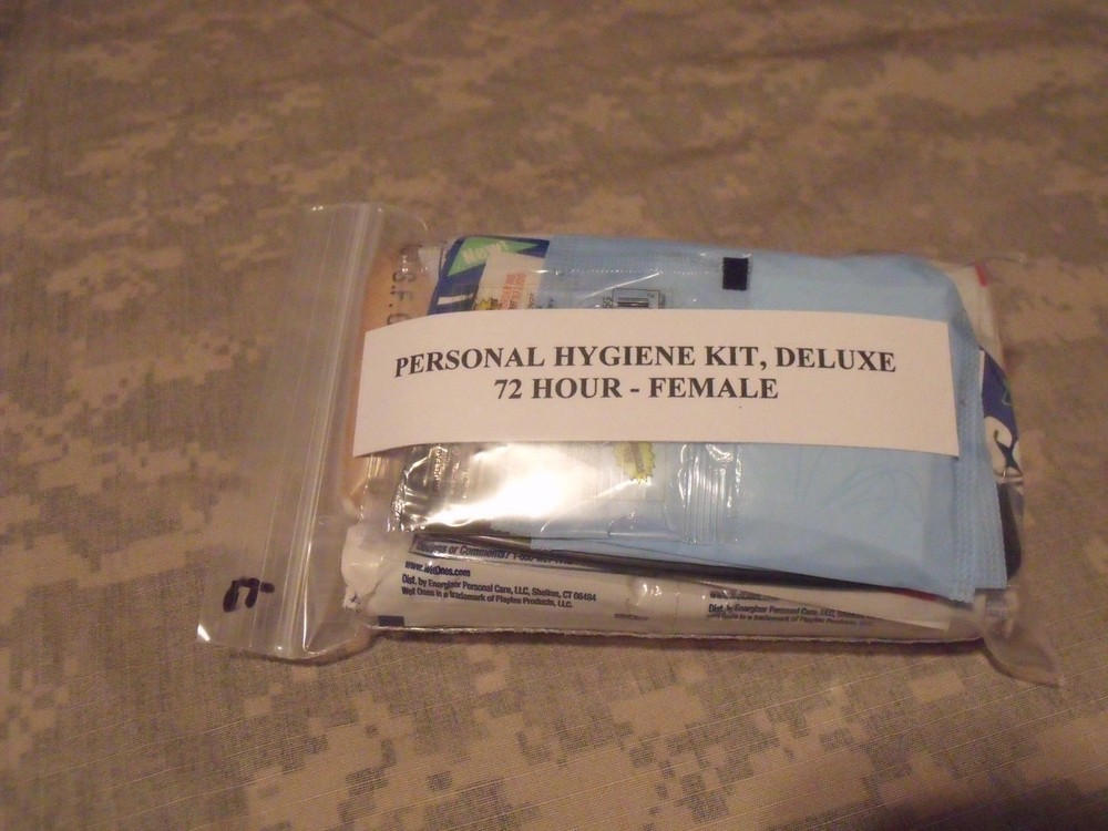 Emergency/Survival Personal Hygiene Kit, Deluxe Female, 72+ Hour 25+ Items