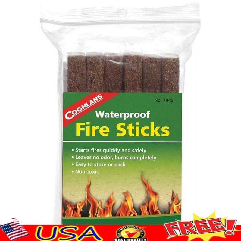 Non-Toxic Fire Starter Sticks 12 Pack Odorless Fast Easy Campfire BBQ Fireplace