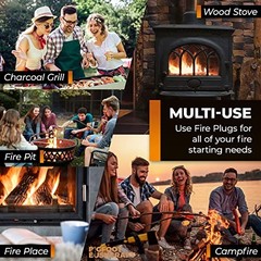Non-Toxic Waterproof Fire Starters with 5+ Minute Burn for Emergencies, 30