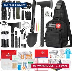 Survival Kit, 262Pcs Survival Gear and Supplies with First Aid Kit Pouch and Cro