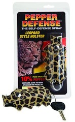 Pepper Defense Maximum Strength Pepper Spray Leopard Finger Grip Holster