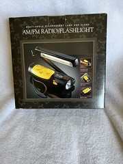 Sport AM/FM Radio Clock Torch Flashlight (Lamp) Black Yellow Adjust Lamp Vintage